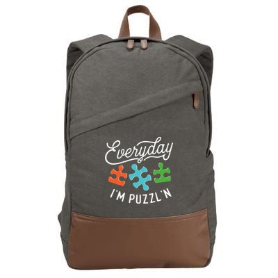 Everyday IM PuzzlN Puzzle Master Puzzler Cotton Canvas Backpack
