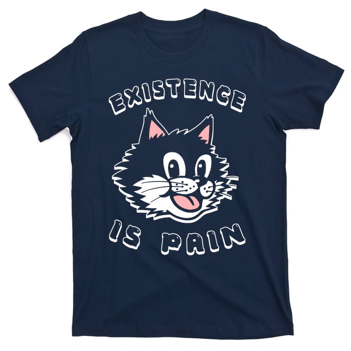 Existence Is Pain Nihilist 1920s Laughing Cat T-Shirt