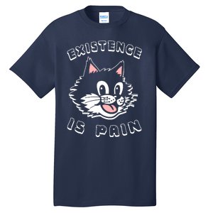 Existence Is Pain Nihilist 1920s Laughing Cat Tall T-Shirt