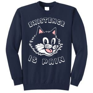 Existence Is Pain Nihilist 1920s Laughing Cat Tall Sweatshirt