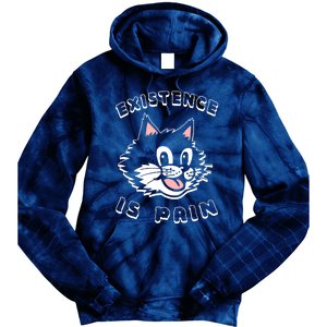 Existence Is Pain Nihilist 1920s Laughing Cat Tie Dye Hoodie