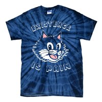 Existence Is Pain Nihilist 1920s Laughing Cat Tie-Dye T-Shirt