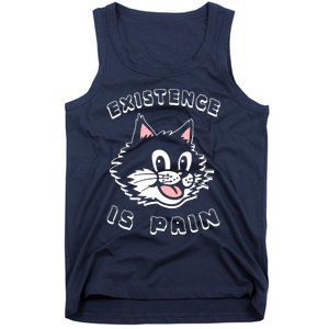 Existence Is Pain Nihilist 1920s Laughing Cat Tank Top