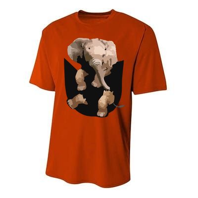 Elephant In Pocket Gifts Funny Elephant Lover Performance Sprint T-Shirt