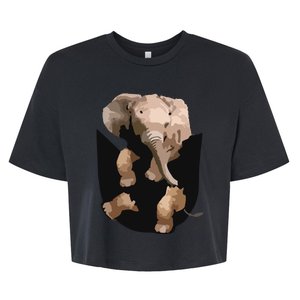 Elephant In Pocket Gifts Funny Elephant Lover Bella+Canvas Jersey Crop Tee