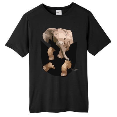 Elephant In Pocket Gifts Funny Elephant Lover Tall Fusion ChromaSoft Performance T-Shirt