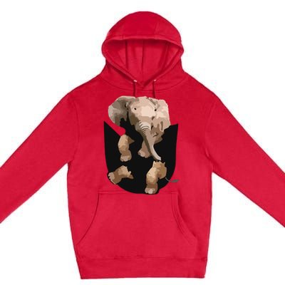 Elephant In Pocket Gifts Funny Elephant Lover Premium Pullover Hoodie