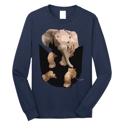 Elephant In Pocket Gifts Funny Elephant Lover Long Sleeve Shirt