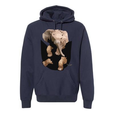 Elephant In Pocket Gifts Funny Elephant Lover Premium Hoodie