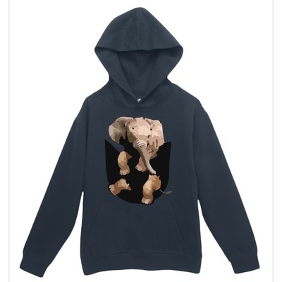 Elephant In Pocket Gifts Funny Elephant Lover Urban Pullover Hoodie