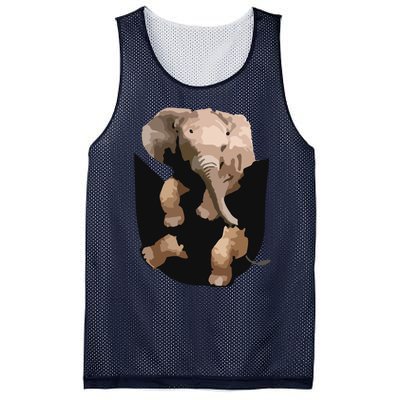 Elephant In Pocket Gifts Funny Elephant Lover Mesh Reversible Basketball Jersey Tank