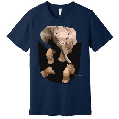 Elephant In Pocket Gifts Funny Elephant Lover Premium T-Shirt