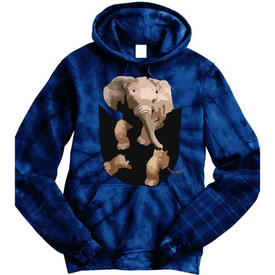 Elephant In Pocket Gifts Funny Elephant Lover Tie Dye Hoodie