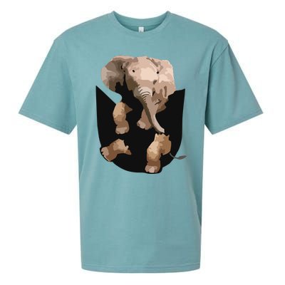 Elephant In Pocket Gifts Funny Elephant Lover Sueded Cloud Jersey T-Shirt