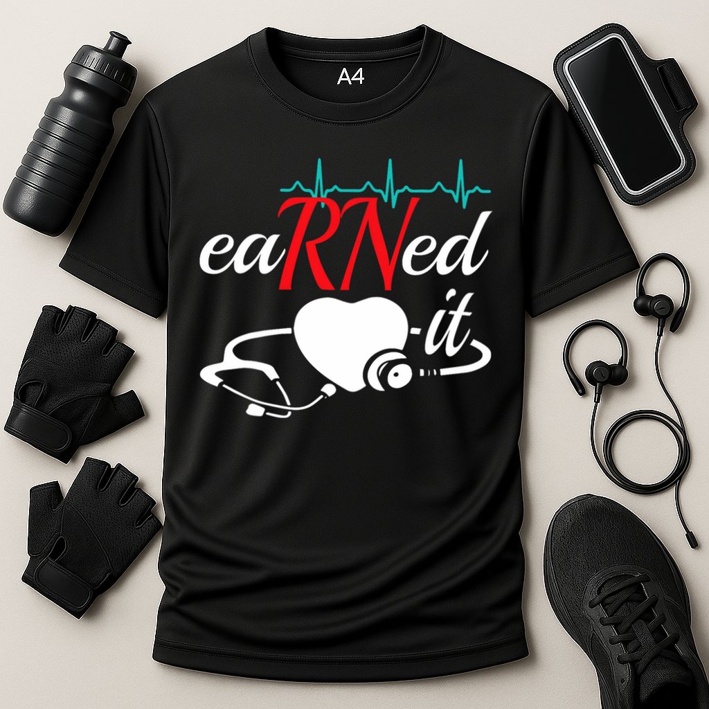Earned It Rn Nurse Nursing Graduation Cooling Performance Crew T-Shirt