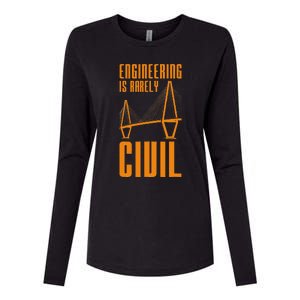 Engineering Is Rarely Civil Engineer Womens Cotton Relaxed Long Sleeve T-Shirt