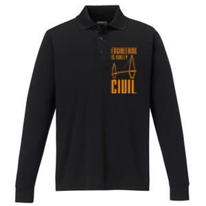 Engineering Is Rarely Civil Engineer Performance Long Sleeve Polo