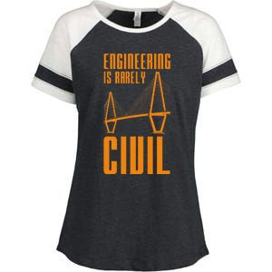 Engineering Is Rarely Civil Engineer Enza Ladies Jersey Colorblock Tee