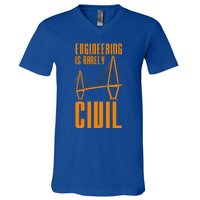 Engineering Is Rarely Civil Engineer V-Neck T-Shirt