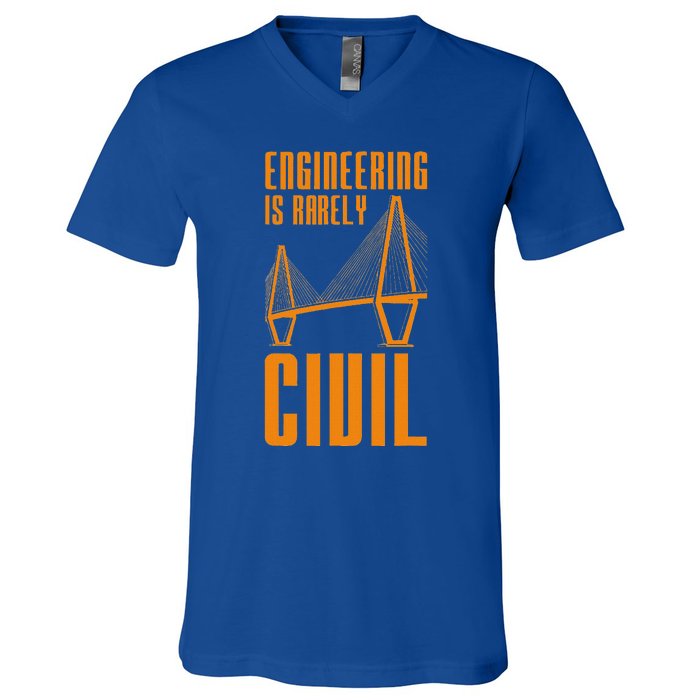 Engineering Is Rarely Civil Engineer V-Neck T-Shirt