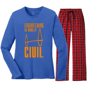 Engineering Is Rarely Civil Engineer Women's Long Sleeve Flannel Pajama Set 