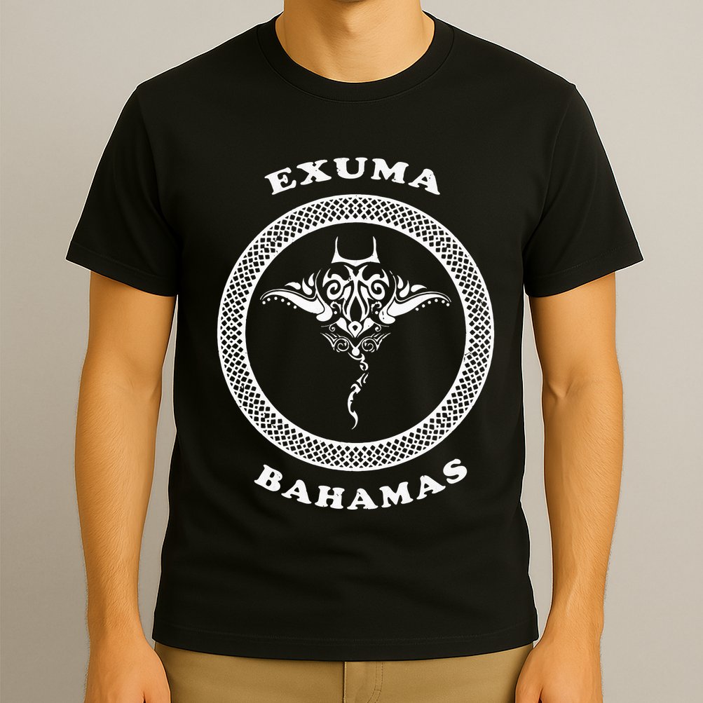 Exuma IslandsBahamas Retro Tribal Stingray Vacation T-Shirt
