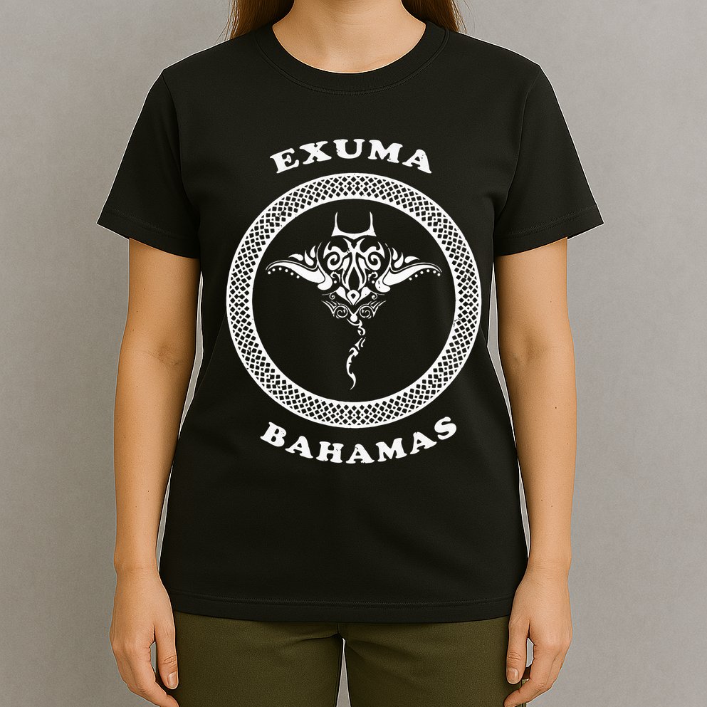 Exuma IslandsBahamas Retro Tribal Stingray Vacation T-Shirt