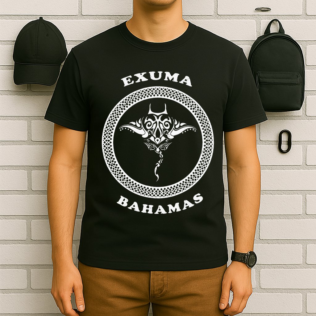Exuma IslandsBahamas Retro Tribal Stingray Vacation T-Shirt