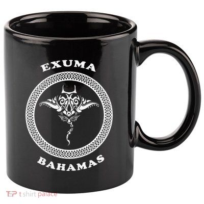 Exuma IslandsBahamas Retro Tribal Stingray Vacation 11oz C Handle Ceramic Mug