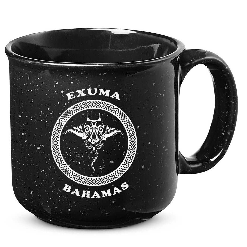 Exuma IslandsBahamas Retro Tribal Stingray Vacation 15oz Campfire Ceramic Mug