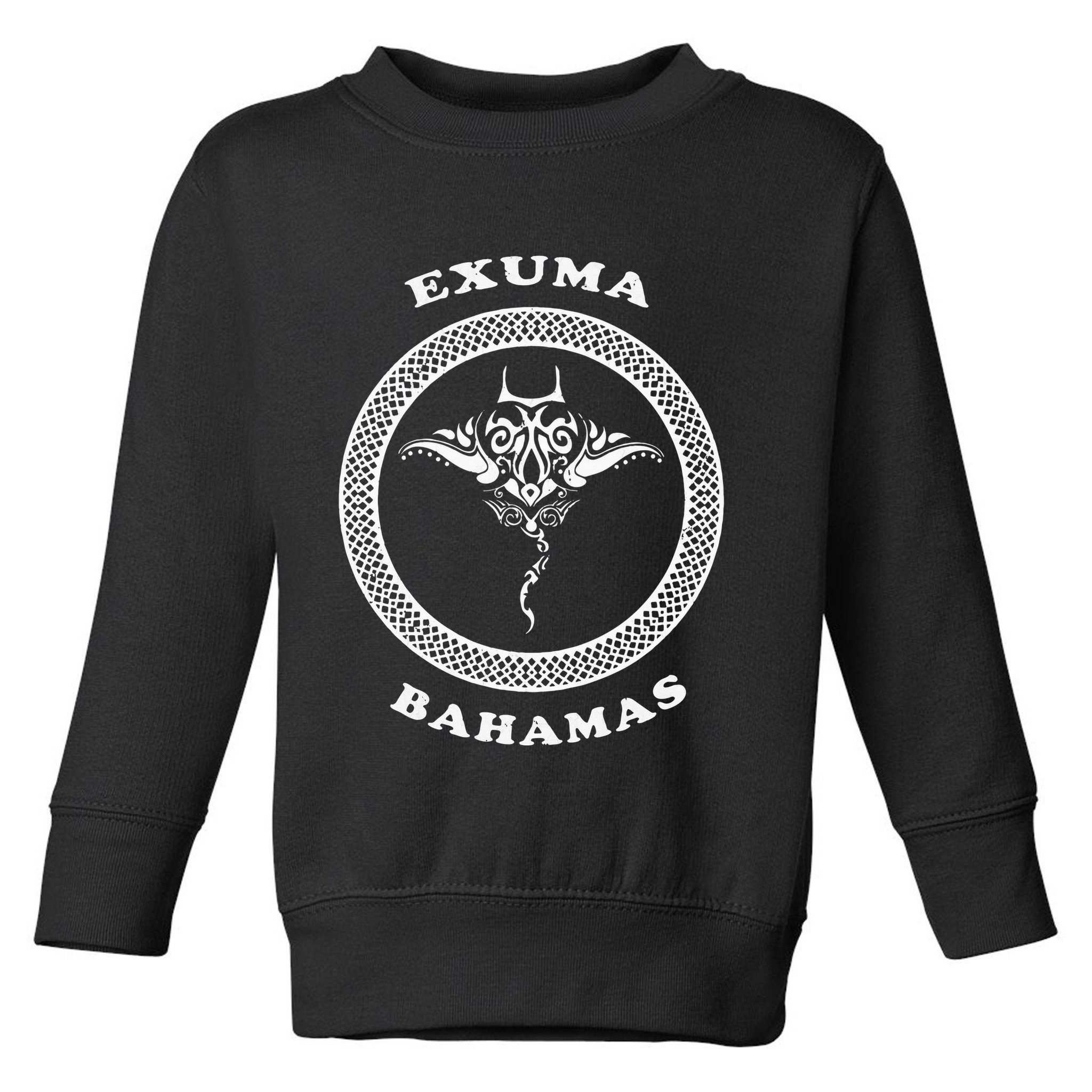 Exuma IslandsBahamas Retro Tribal Stingray Vacation Toddler Sweatshirt