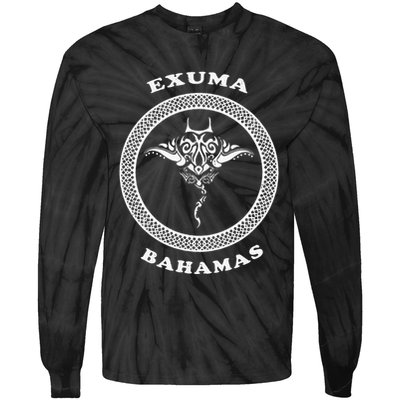 Exuma IslandsBahamas Retro Tribal Stingray Vacation Tie-Dye Long Sleeve Shirt