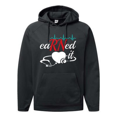 Earned It Rn Nurse Nursing Graduation Performance Fleece Hoodie