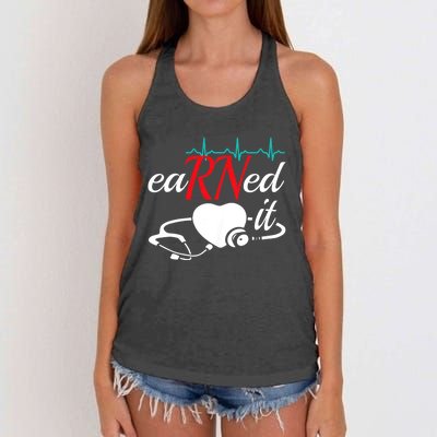 Earned It Rn Nurse Nursing Graduation Women's Knotted Racerback Tank