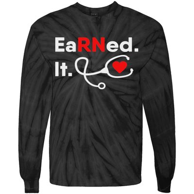 Earned It Rn Nursing Student Gifts For Women 2020 Tie-Dye Long Sleeve Shirt