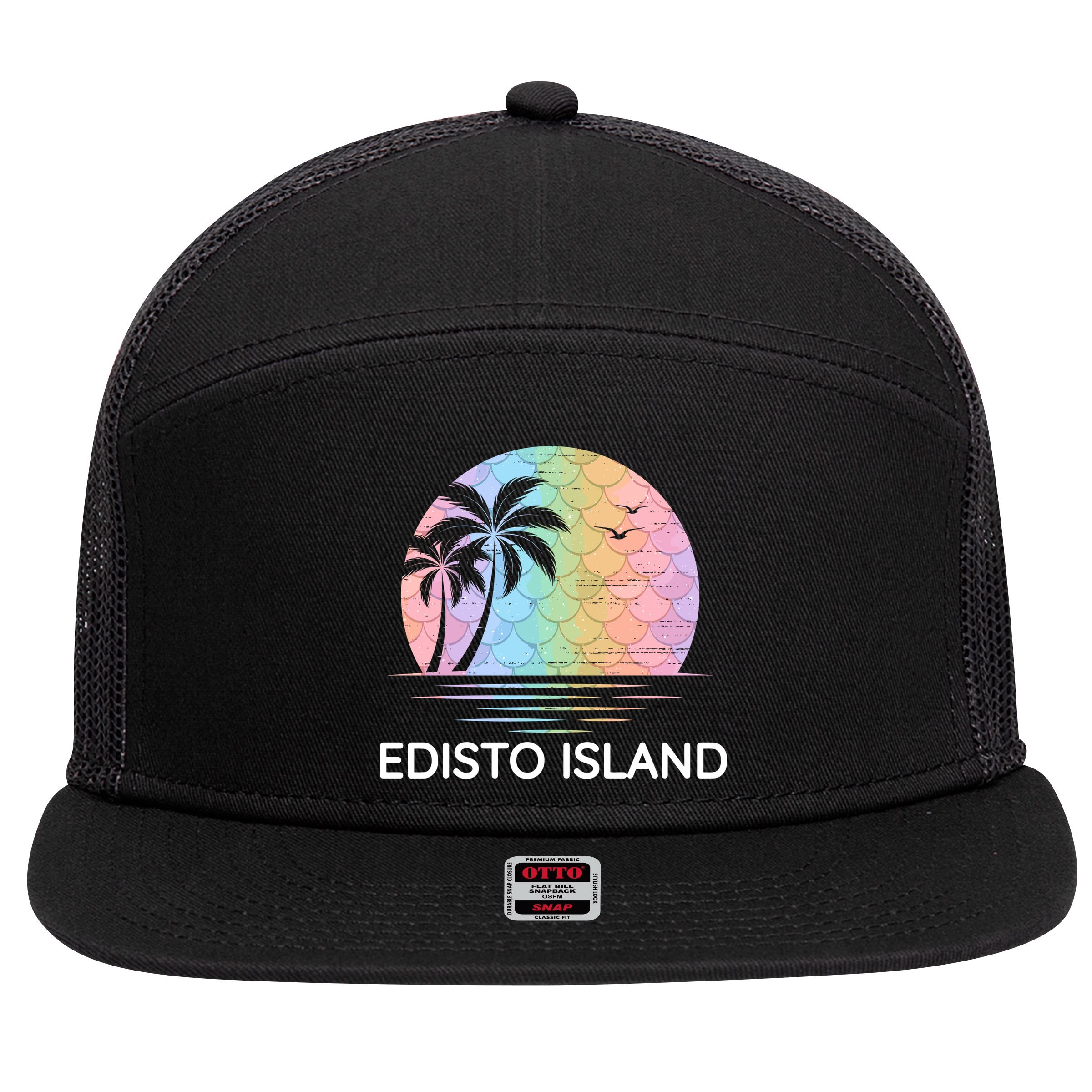 Edisto Island South Carolina Vacation Beach Family Group 7 Panel Mesh Trucker Snapback Hat