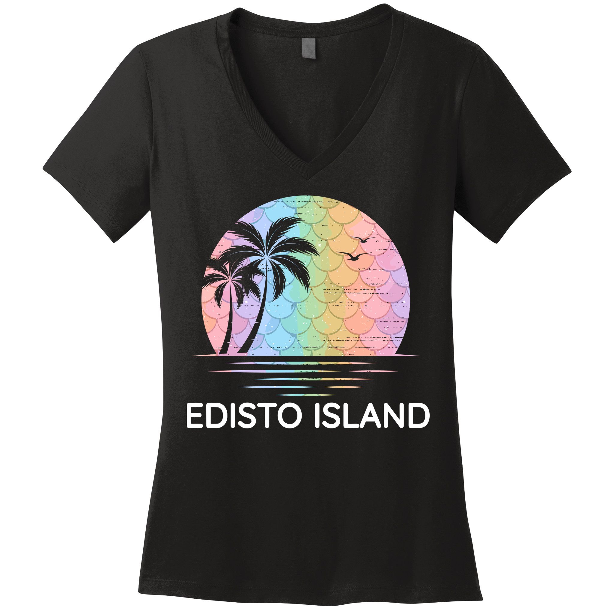 Edisto Island South Carolina Vacation Beach Family Group Women's V-Neck T-Shirt