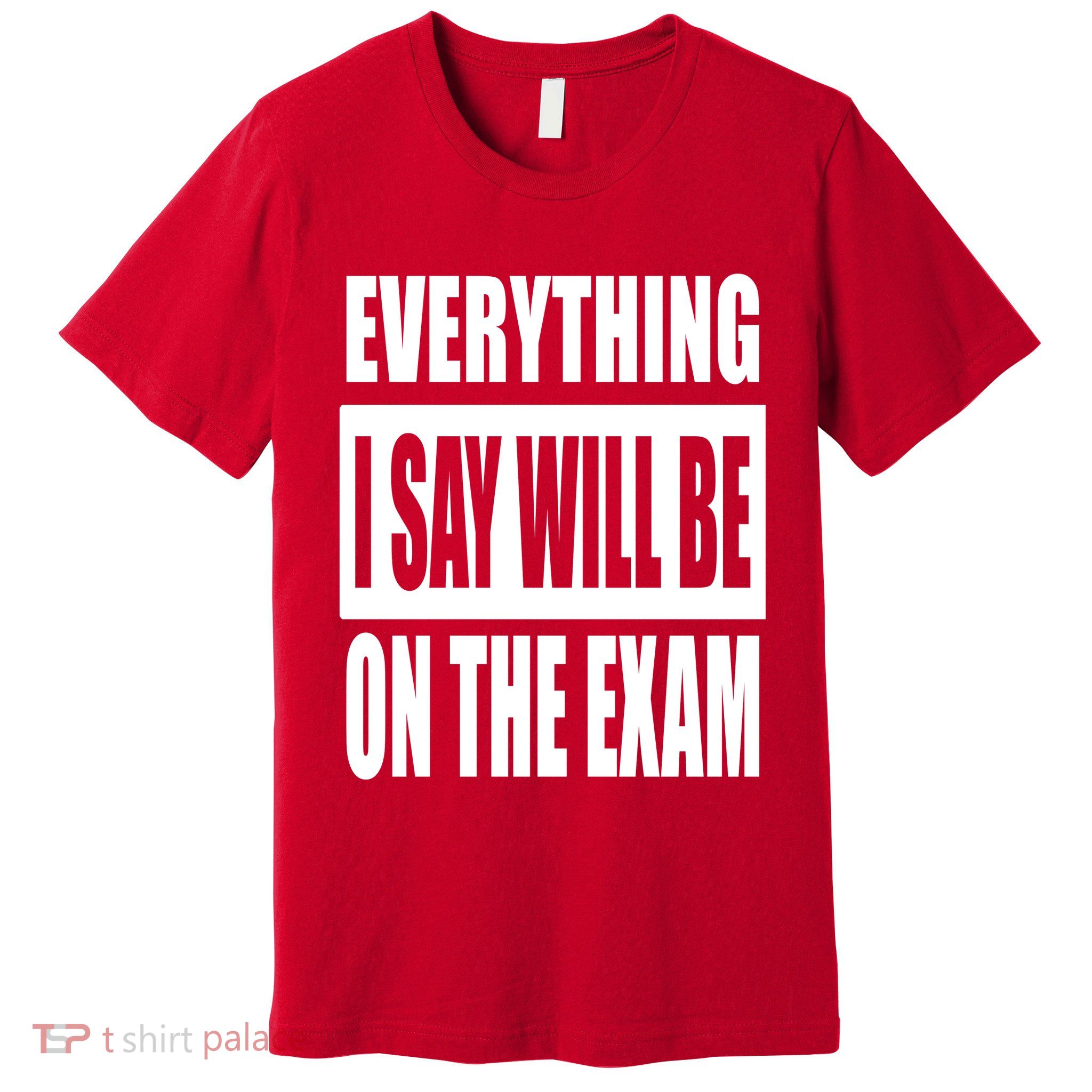 Everything I Say Will Be On The Exam, Professor Gift Premium T-Shirt