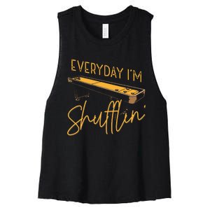 Everyday IM Shufflin Shuffleboard Player Board Game Lover Women's Racerback Cropped Tank