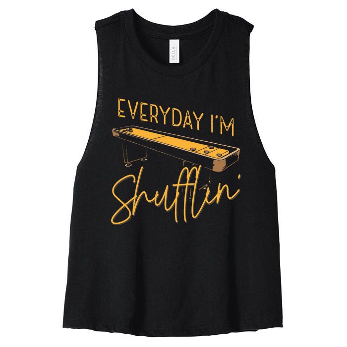 Everyday IM Shufflin Shuffleboard Player Board Game Lover Women's Racerback Cropped Tank