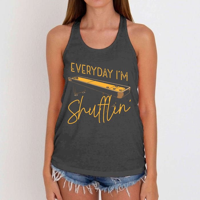 Everyday IM Shufflin Shuffleboard Player Board Game Lover Women's Knotted Racerback Tank