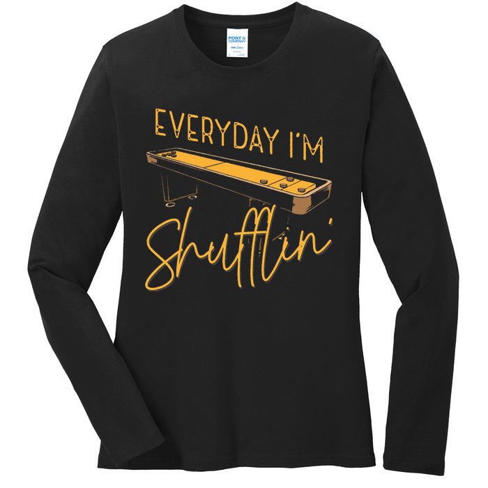 Everyday IM Shufflin Shuffleboard Player Board Game Lover Ladies Long Sleeve Shirt