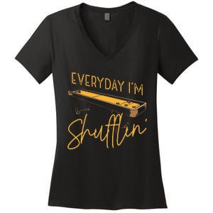 Everyday IM Shufflin Shuffleboard Player Board Game Lover Women's V-Neck T-Shirt