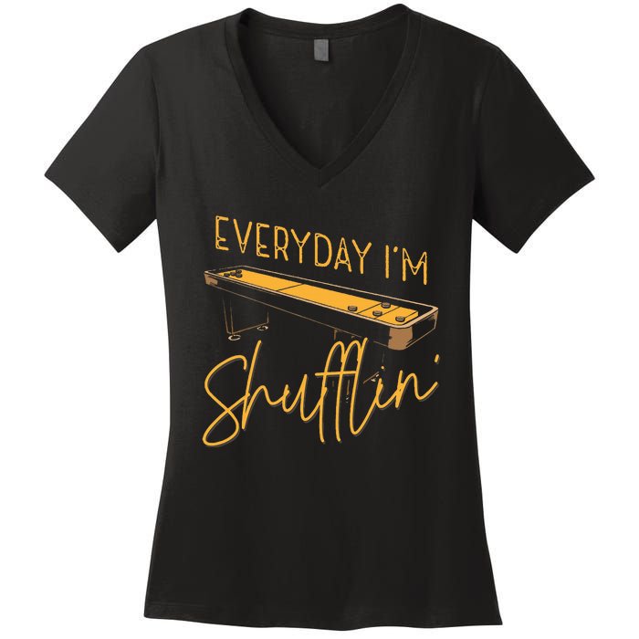 Everyday IM Shufflin Shuffleboard Player Board Game Lover Women's V-Neck T-Shirt