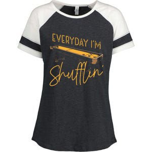 Everyday IM Shufflin Shuffleboard Player Board Game Lover Enza Ladies Jersey Colorblock Tee