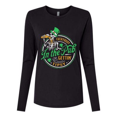 Everybody In The Pub Getting Tipsy St Patricks Day Womens Cotton Relaxed Long Sleeve T-Shirt