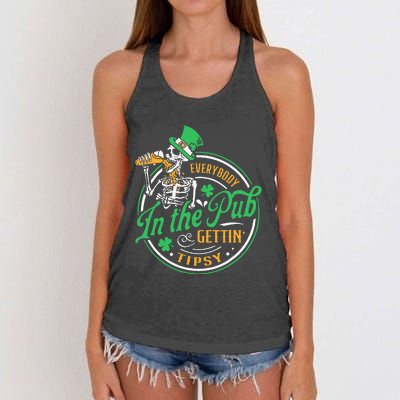 Everybody In The Pub Getting Tipsy St Patricks Day Women's Knotted Racerback Tank