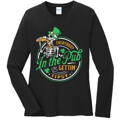 Everybody In The Pub Getting Tipsy St Patricks Day Ladies Long Sleeve Shirt