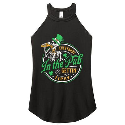 Everybody In The Pub Getting Tipsy St Patricks Day Women's Perfect Tri Rocker Tank