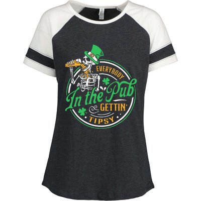 Everybody In The Pub Getting Tipsy St Patricks Day Enza Ladies Jersey Colorblock Tee